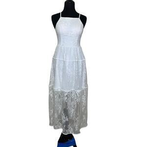 Lamy white lace midi cocktail dress size small
